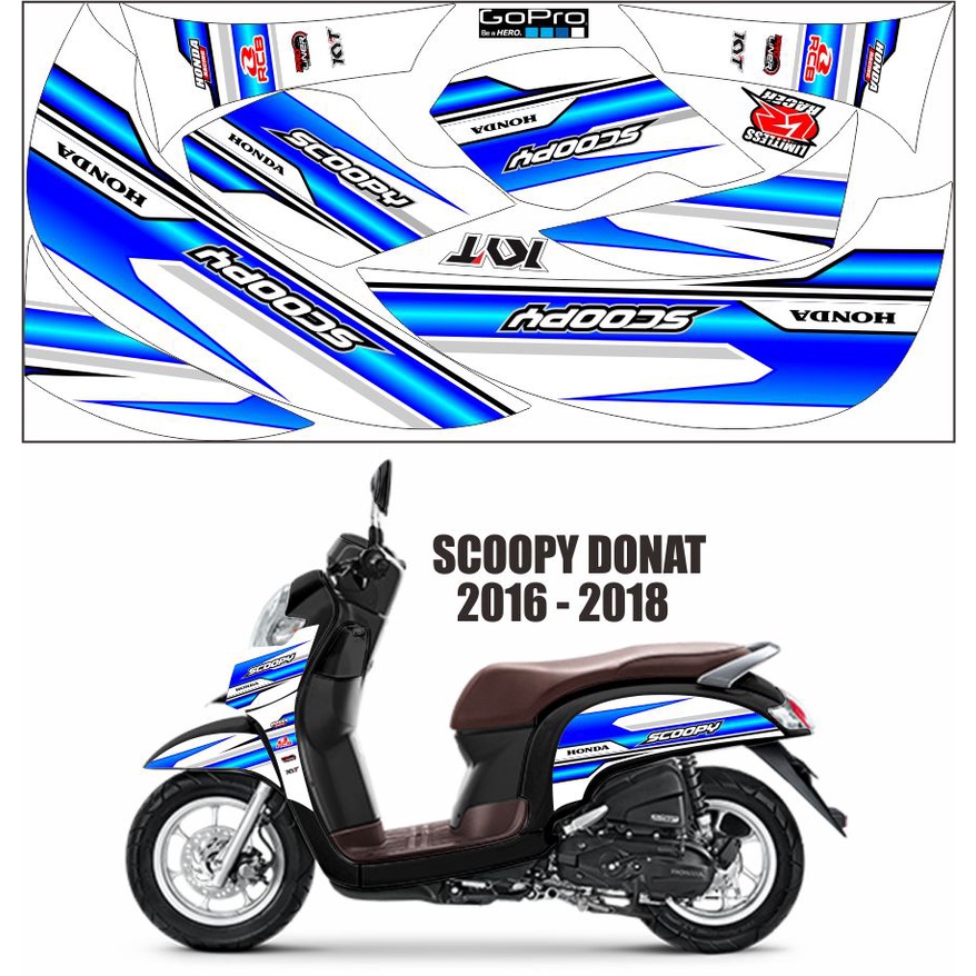 DECAL MOTOR/ STRIPING MOTOR SCOOPY NEW 2017-2019 - STRIPING VARIASI SCOOPY 2018 DESAIN RACING Stiker