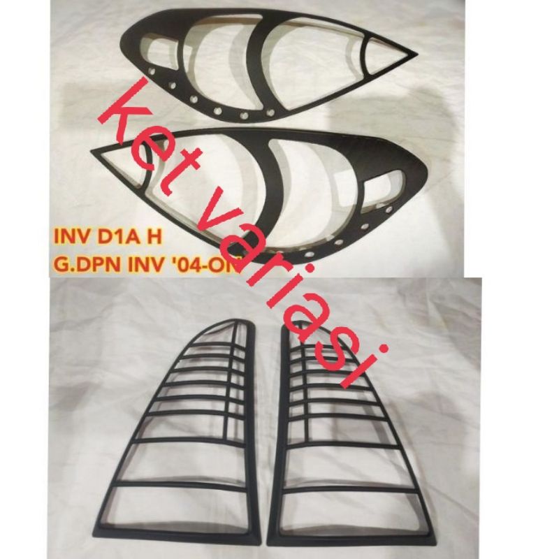 paket garnish lampu depan belakang innova lama 2008-2011 hitam