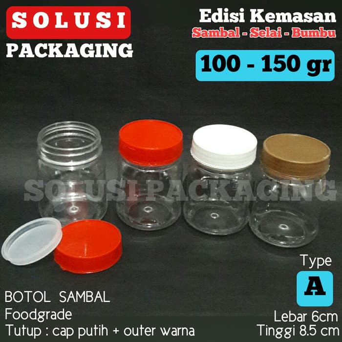KEMASAN BOTOL SAMBAL A 100-150GRAM /JAR/BOTOL PLASTIK/BOTOL SELAI/TEMPAT BUMBU