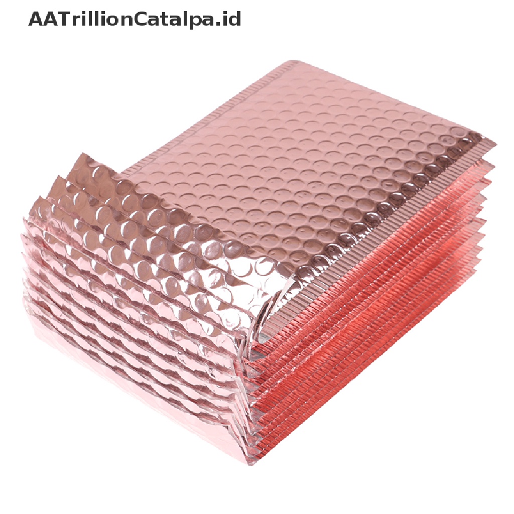 (AATrillionCatalpa) 10pcs Amplop Bubble Ukuran 15x20 + 4cm Warna Rose Gold Untuk Hadiah