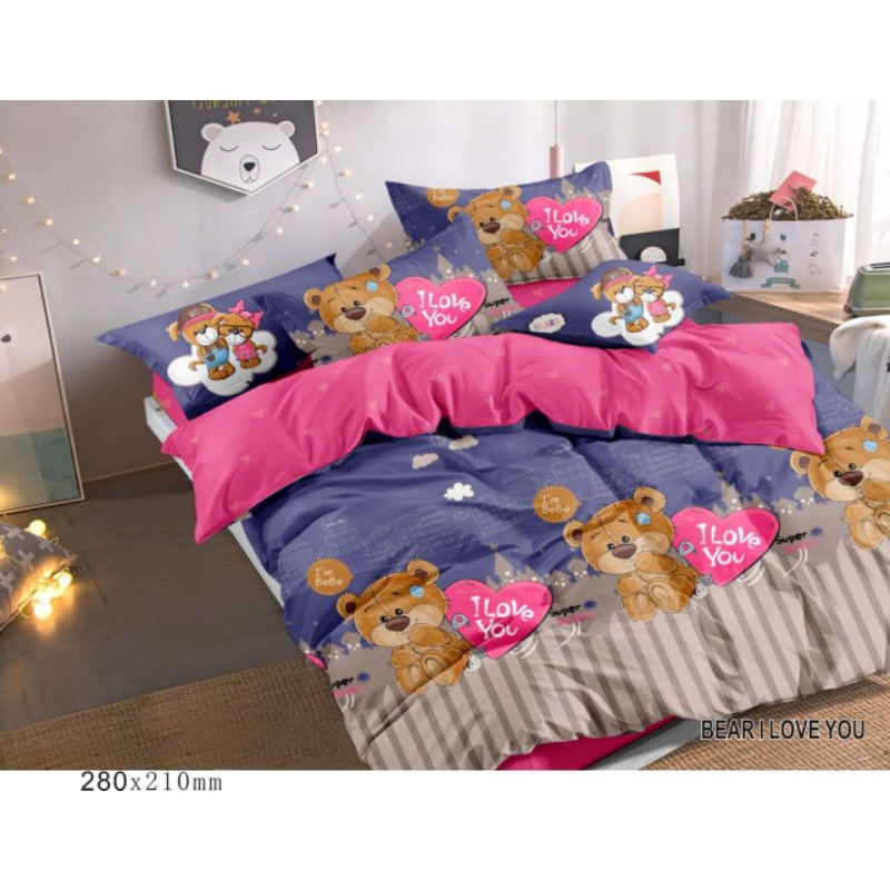 Sprei Karakter Teddy Bear Kasur No 1 Ukuran 180x200