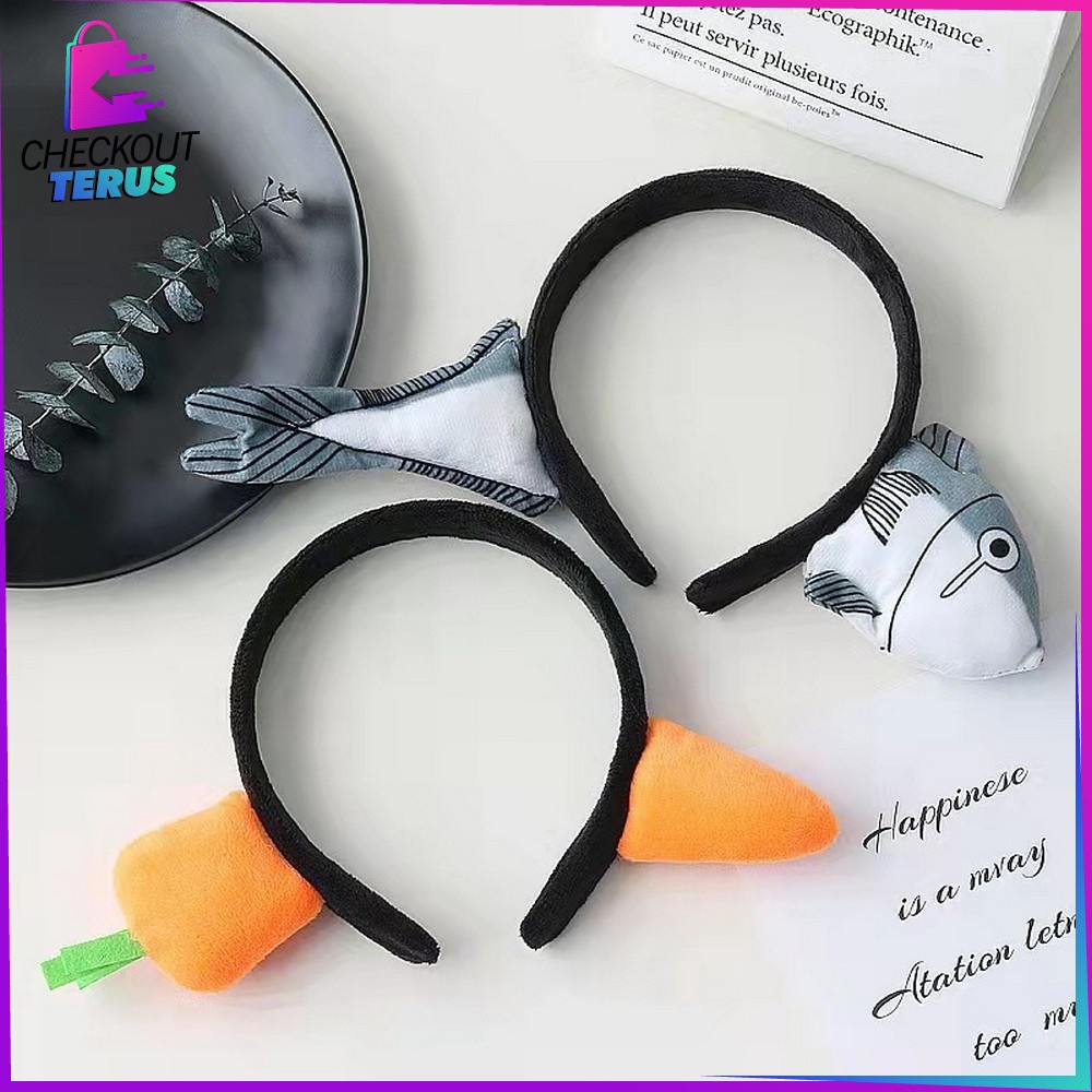 CT C489 Bando Bentuk Ikan Wortel Korean Style Wanita Bendo Akseskoris Rambut Anak Perempuan Lucu Bando Anak Korea