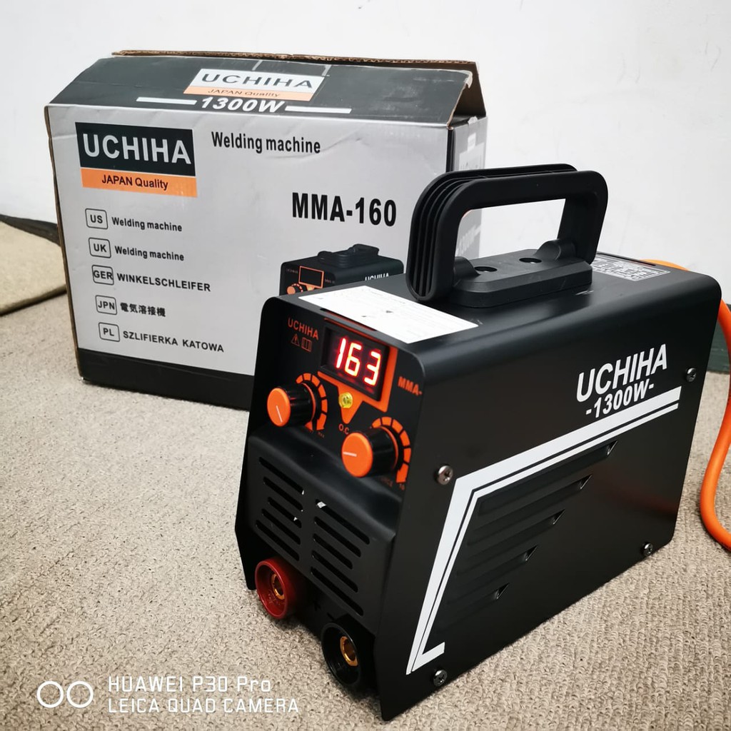 Mesin Travo Las UCHIHA 1300 W Listrik Inverter2 tombol super digital 160A mesin las tercanggih japan