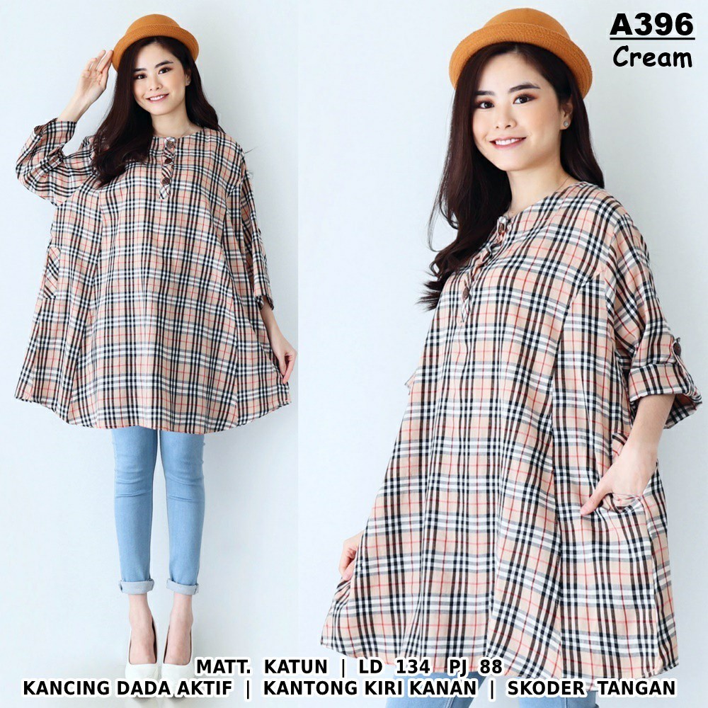 WSE390 - Tunik BIG SIZE XXXL Akira LD 134 CM PJ 88 CM UK 3XL BIG SIZE Katun Kotak PREMIUM QUALITY