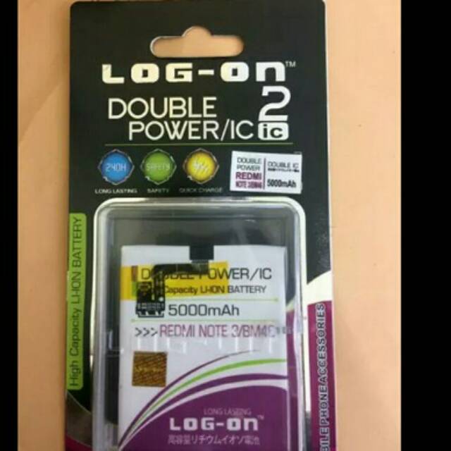 Baterai Xiaomi Xiomi Redmi Note 3 / Redmi Note 3 pro Batre Batrei Double power 5000mAh