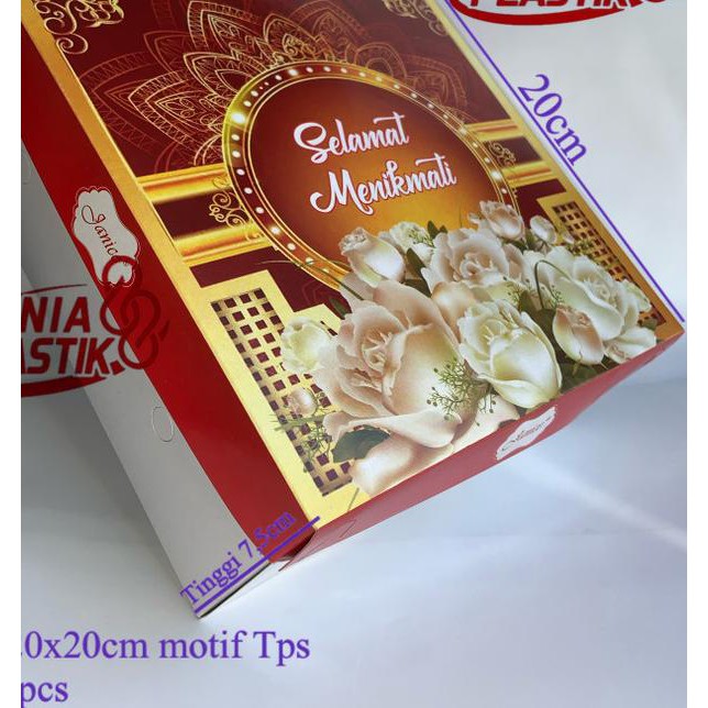 

12.12 . isi50pcs DUS MOTIF 20x20CM box kardus kotak kertas tempat makanan nasi Berkualitas,..
