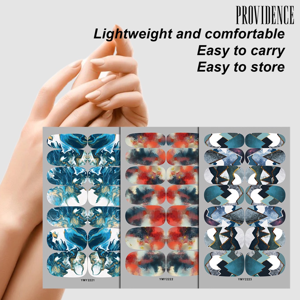 Providence Manicure Decal Safe Lightweight Easy to Apply 12-color Marble Pattern Nail Art Transfer Sticker for Women