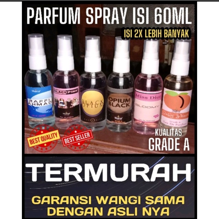 TERMURAH PARFUM SPREY ISI 60ML / PARFUM BOTOL / PARFUM KEMASAN PLASTIK