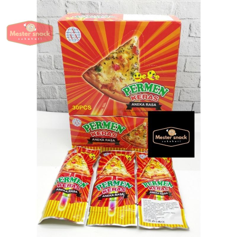 

Permen Keras Aneka Rasa bentuk Pizza Lollipop