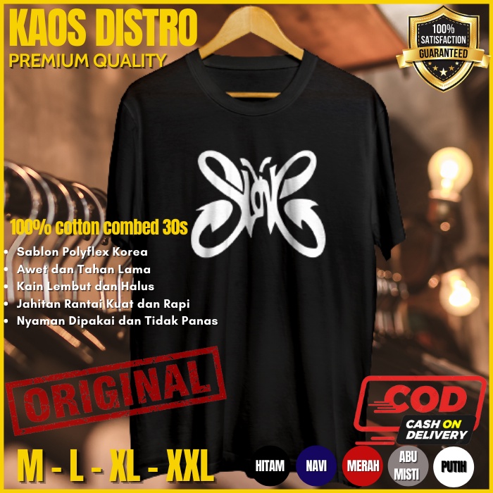 Kaos Band Slank Baju Distro Pria Branded Original Tshirt Cowok Keren Kekinian Slank