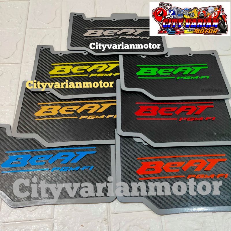 Mudflap Honda Beat Fi Aksesoris Variasi Penahan Lumpur Beat Fi Beat New Mudflap Carbon Beat Mud flap Carbon Beat