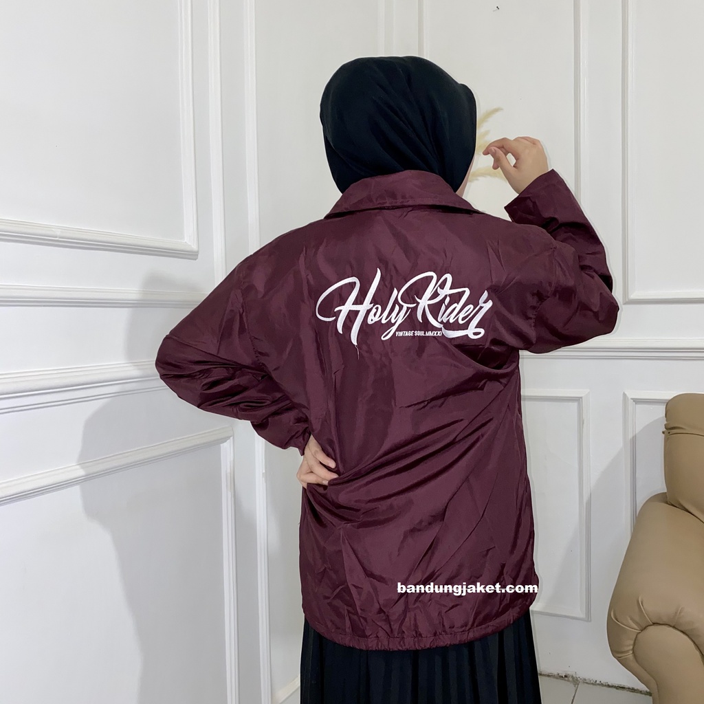 Coach Jacket holyrider  MMXXI BORDIR  MAROON II Jaket Coach model winbacker