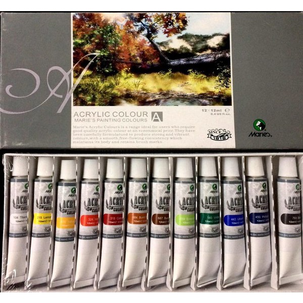 

Unik Cat Lukis Akrilik Maries Set 12 Warna x 12 ml - Maries Acrylic Color Diskon