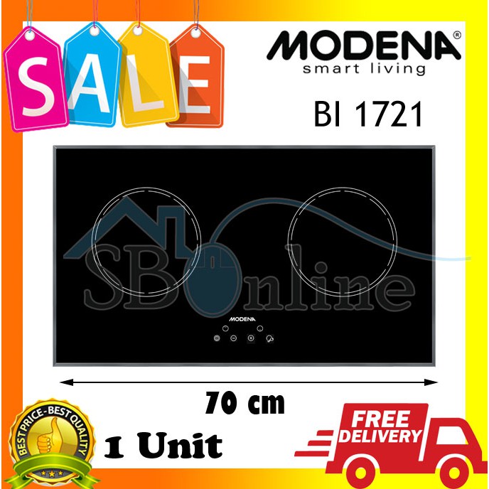 Kompor Tanam Induction Hob Modena BI 1721 Kompor Induksi 70 Cm 1 Unit Saja