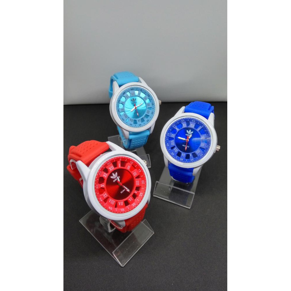 Jam tangan Wanita Remaja Adidas Rubber Biru Muda Fashion Murah