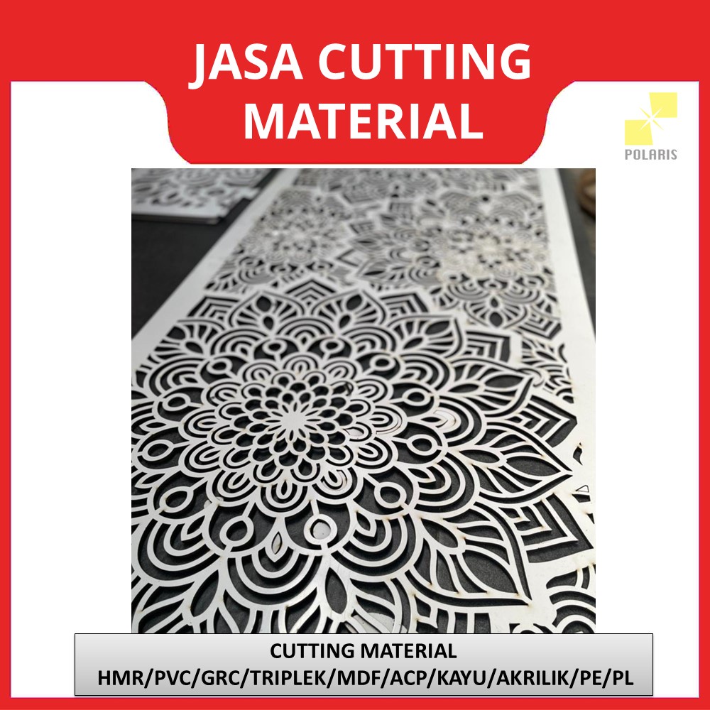 JASA CUTTING CNC MATERIAL POTONG MOTIF -  CNC CUTTING BAHAN KAYU/TRIPLEK/HMR/GRC/PVC BOARD/MDF/ACP/A