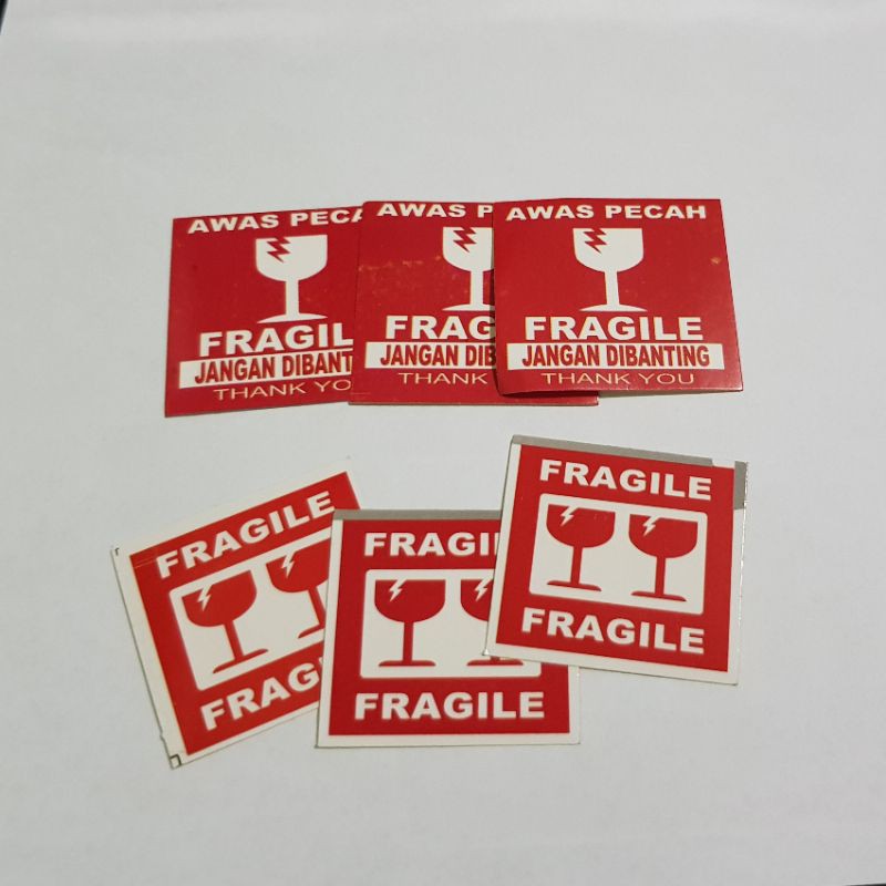 

Stiker fragile stiker tempel untuk online shop stiker merah fragile