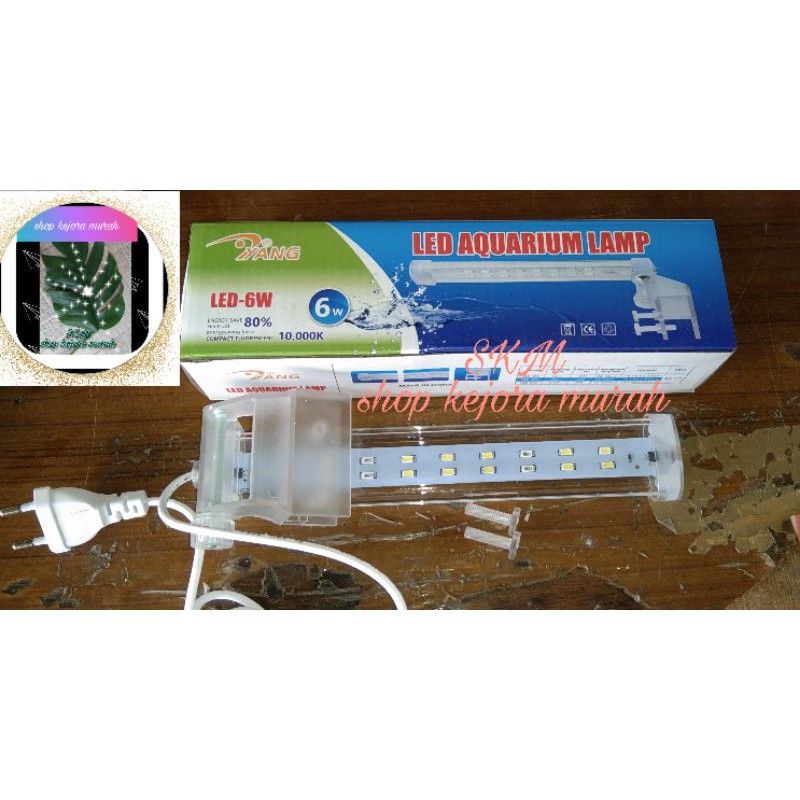 LAMPU AQUARIUM LED YANG 6 watt jepit aquarium aquascape