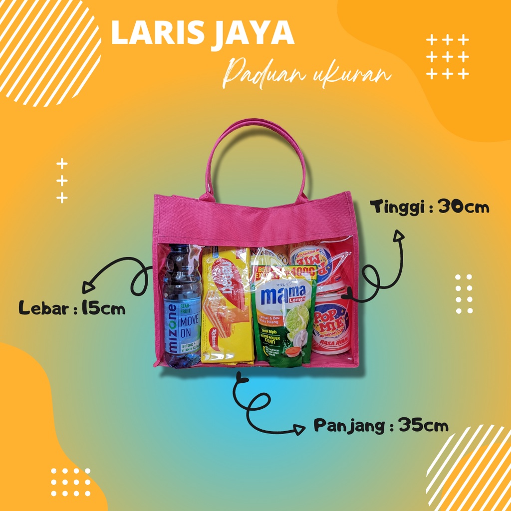 Tas Hampers Jumbo Serbaguna Kombinasi kanvas import ukuran 35x30x15cm (cek deskripsi)