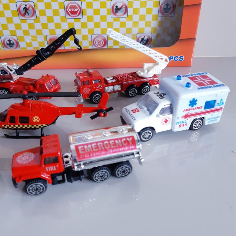 Set Diecast Kendaraan Pemadam Kebakaran - Mainan Miniatur Fire Rescue