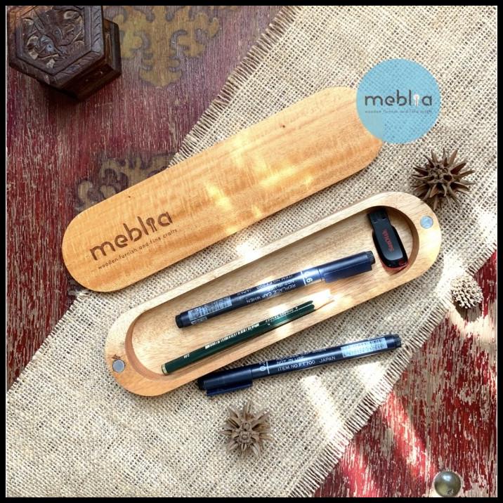 

[Free Grafir] Mya Wooden Pencil Case Tempat Pensil Kayu Kotak Pensil
