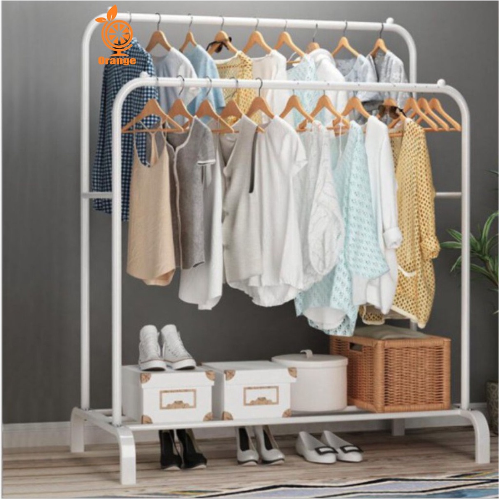 Stand Hanger Double Stand Hanger Korea Gawang Gantungan Pakaian Serbaguna WHI FURNITURE SHOP