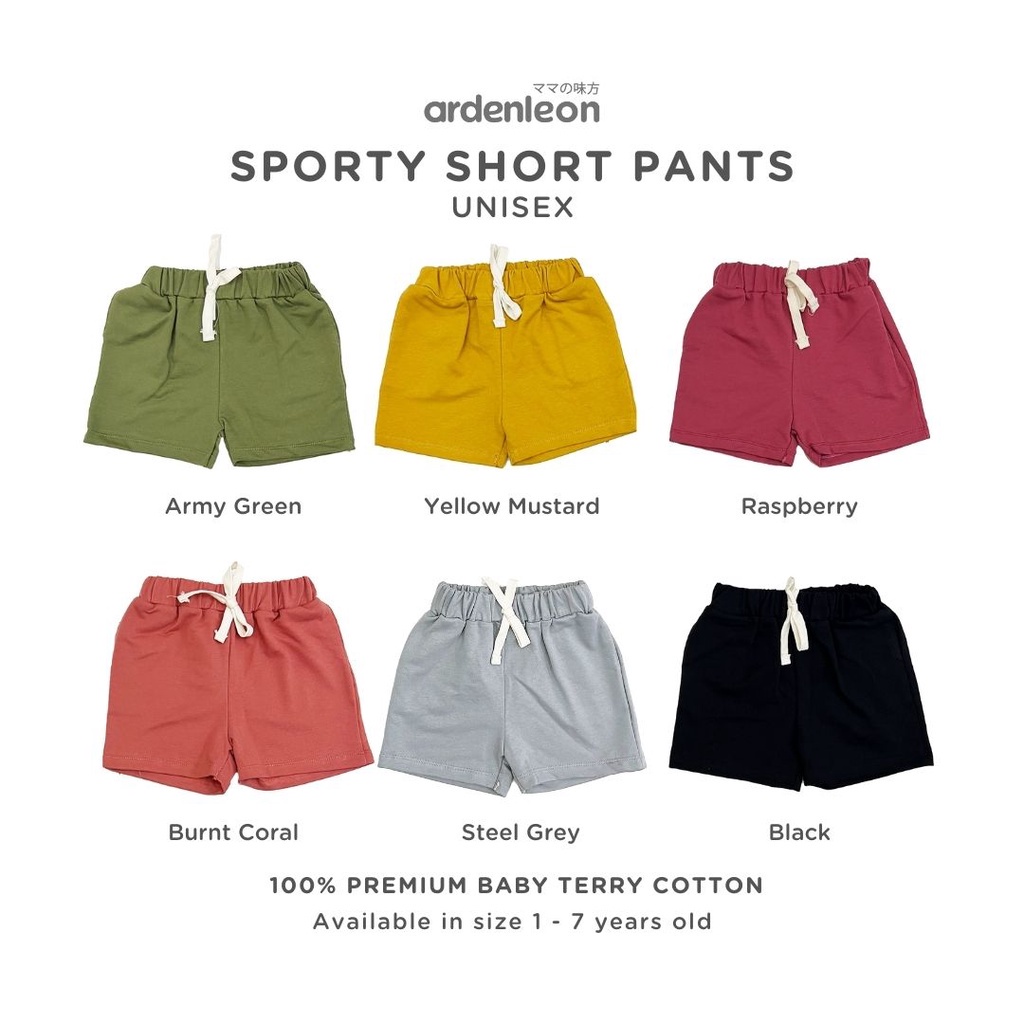 Ardenleon Sporty Short Pants / Basic Relax / Casual Denim Short Unisex