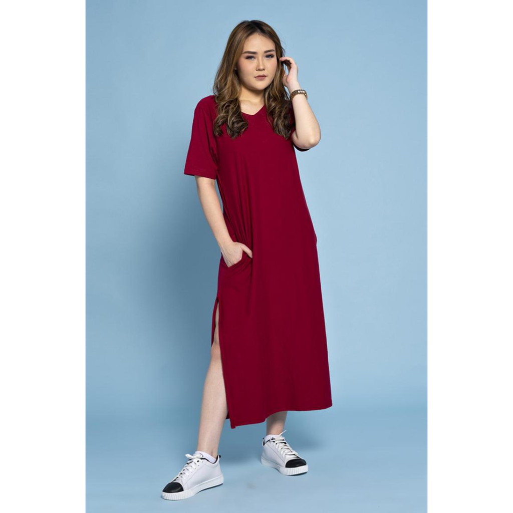 [ SARAH GIBSON COLLECTION ] - V Neck Shirt Dress / Vee Loose Dress Hamil