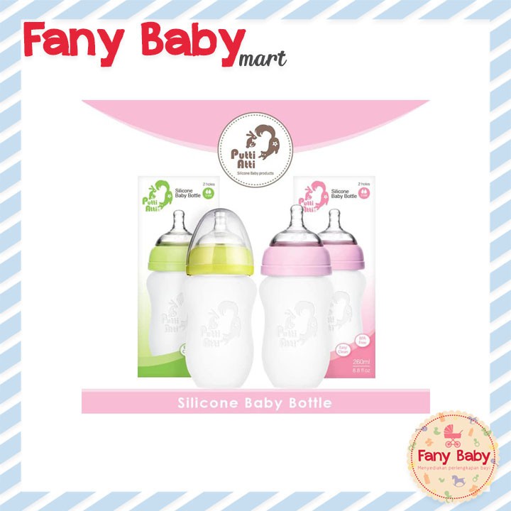 PUTTI ATTI SILICONE BABY BOTTLE TWIN 260ML