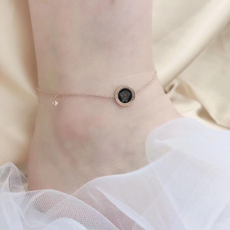 Gelang kaki rante versace rosegold titanium premium anti karatan