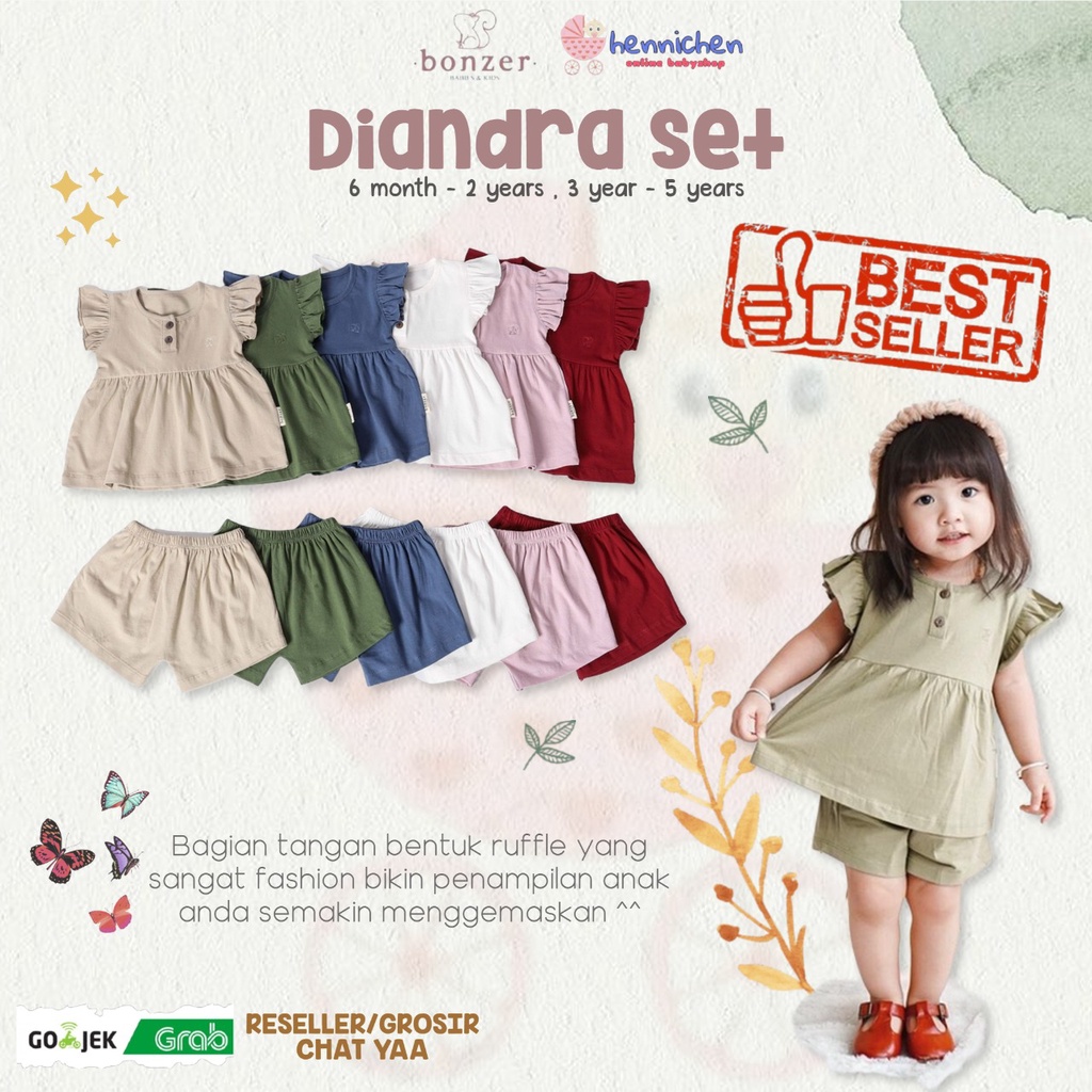 PROMO 7.7 PROMO BAJU LEBARAN MURAH BONZER DIANDRA SET SETELAN FASHION ANAK PEREMPUAN 6 bln - 5 Tahun