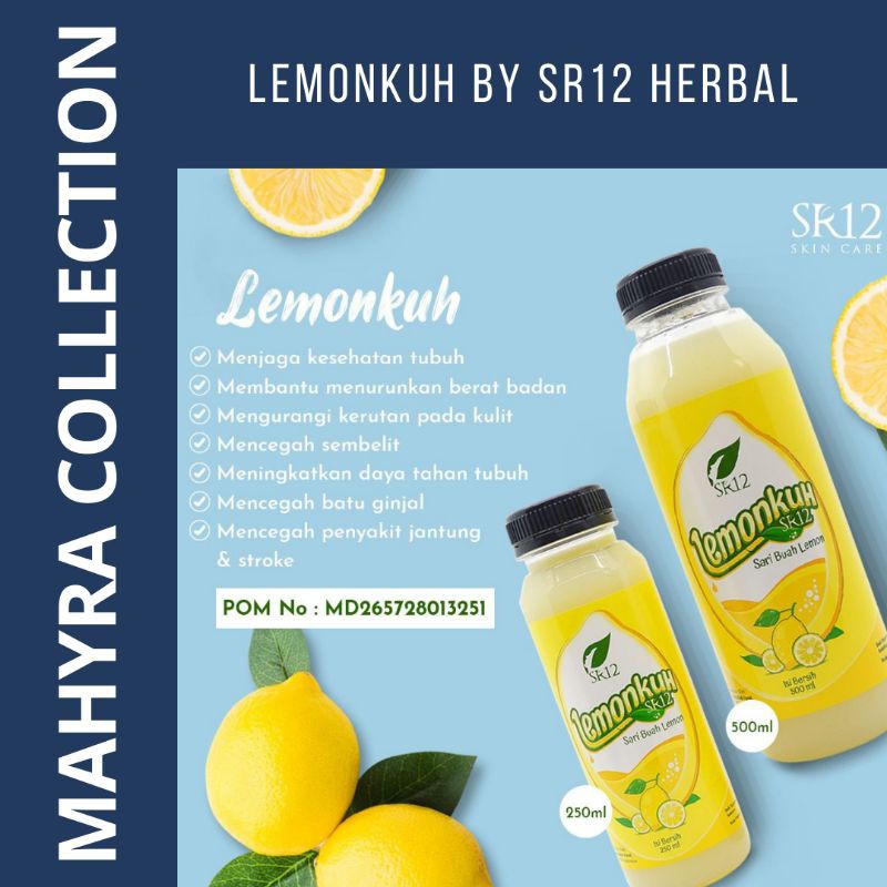 

SR12 LEMONKUH / SARI LEMON ORIGINAL / MINUMAN NUTRISI DIET DETOX HERBAL PELANGSING ALAMI/500ml