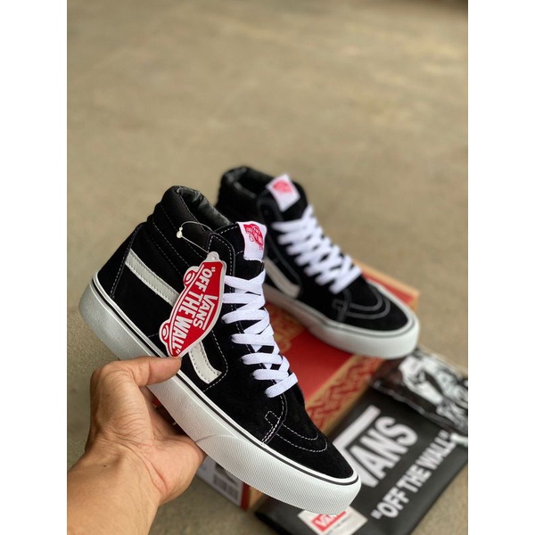 SEPATU VANS SK8 HIGH BLACK WHITE PREMIUM CHINA,SEPATU PRIA BERKWALITAS PREMIUM  IMPORT.