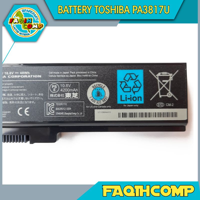 Baterai Laptop Original Toshiba Satellite L745 L740 L635 L630 L645 L640 C645 C640 C600 PA3817-1BRS