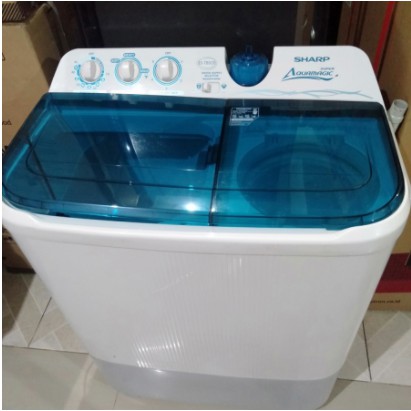 SHARP Mesin Cuci 2 Tabung 9 Kg ES-T95CR Low Watt Super Aquamagic 95CR