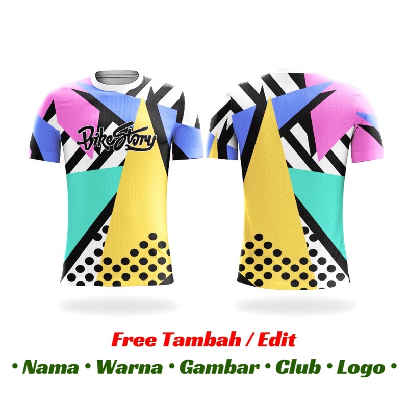 Jersey Gowes Sepeda Wanita Lengan Panjang Pendek | Full Printing Custom Jumbo | BIKE STORY MULTICOLO