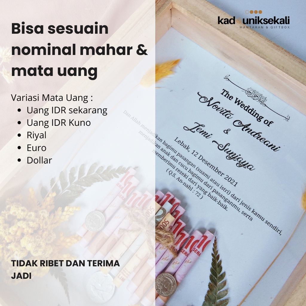 Bingkai Mahar Uang 10R  / Mahar Pernikahan / Frame Mahar 3D Pop Up