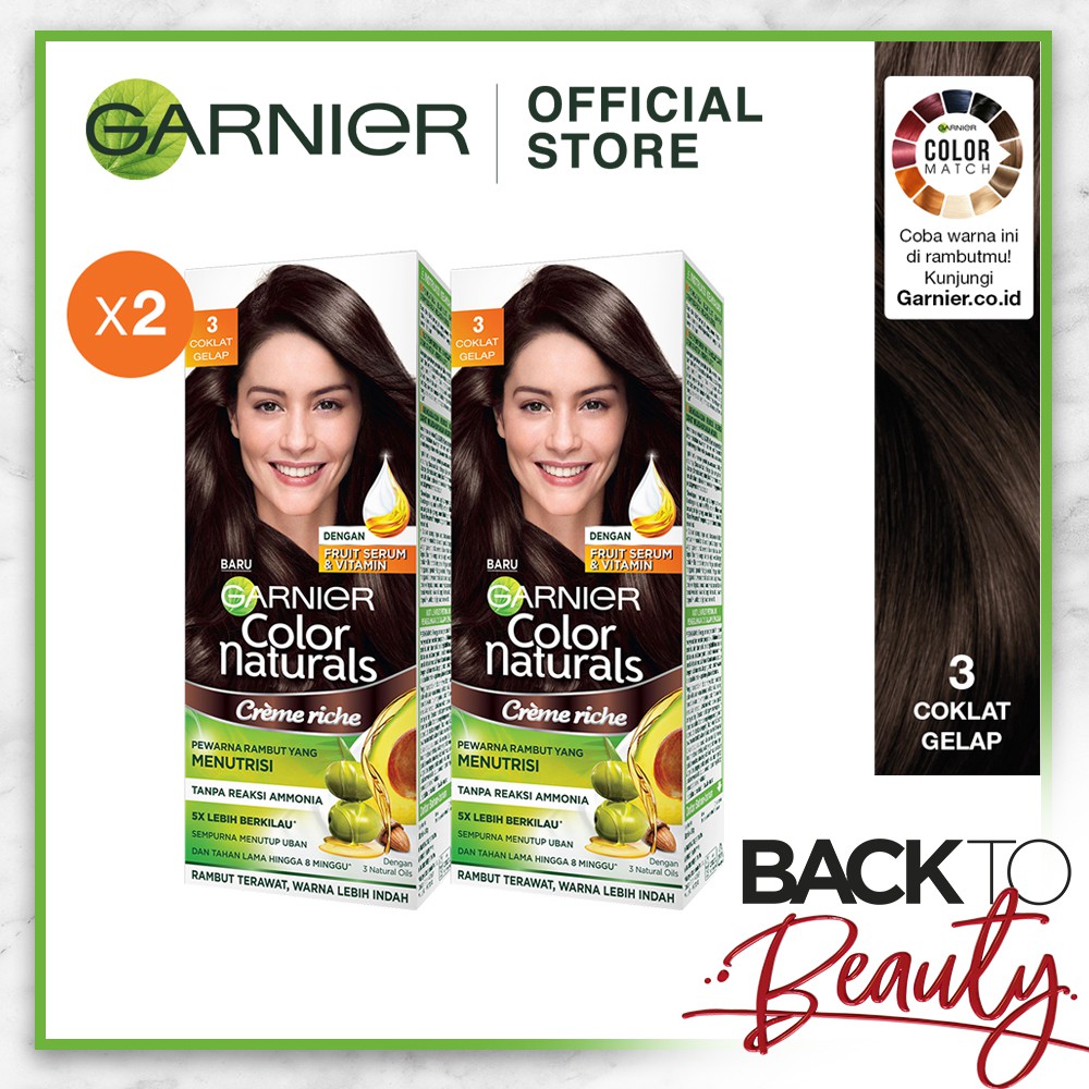 Garnier Color Natural Express Coklat Gelap  x 2pcs Shopee 