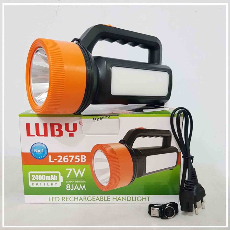 COD Senter Tangan LED 7 watt + Lampu Emergency LUBY L-2675