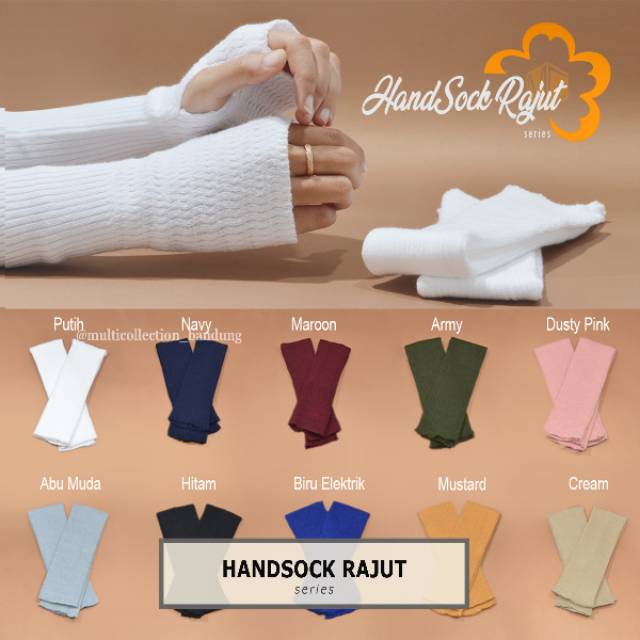 Handshock rajut manset tangan manset panjang 43 cm