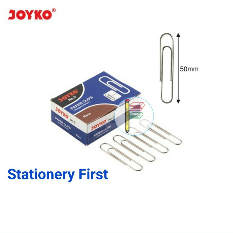 

Paper Clip no. 5 Joyko Klip Kertas Besar Jumbo per Pack 10 Box