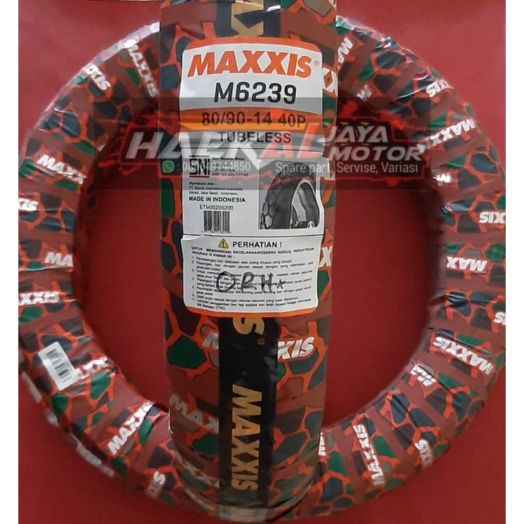 MAXXIS M6239 UKURAN 80/90 R14 TUBELESS