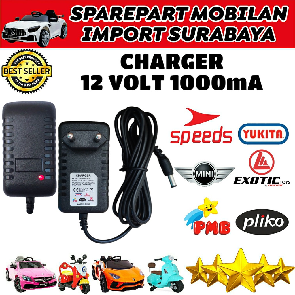 NEW ADAPTOR FLH480608 12 VOLT 1000Ma LED MENYALA 50/60 Hz MOBIL MOTOR REMOT CONTROL SPEEDS YUKITA PMB PLIKO