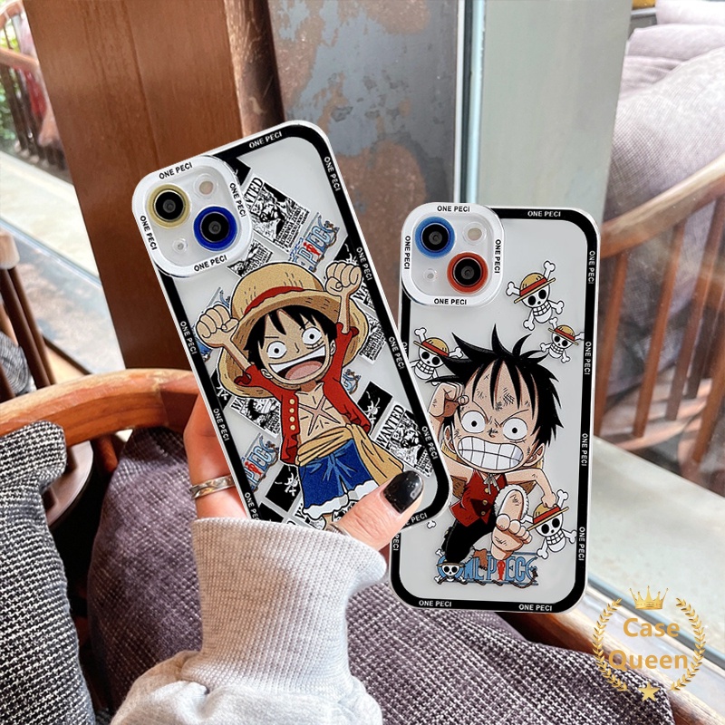 Soft Case TPU Transparan Motif Kartun Luffy Untuk iPhone 7 8 Plus 11 13 12 Pro MAX 6 6S XR X XS MAX SE 2020