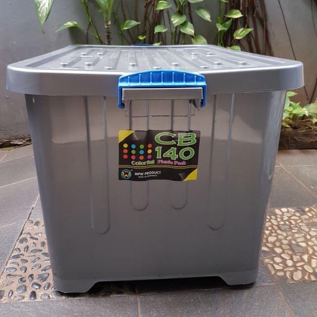 CONTAINER BOX METALIK MEREK MPW / BOX CONTAINER PLASTIK METALIK DENGAN RODA