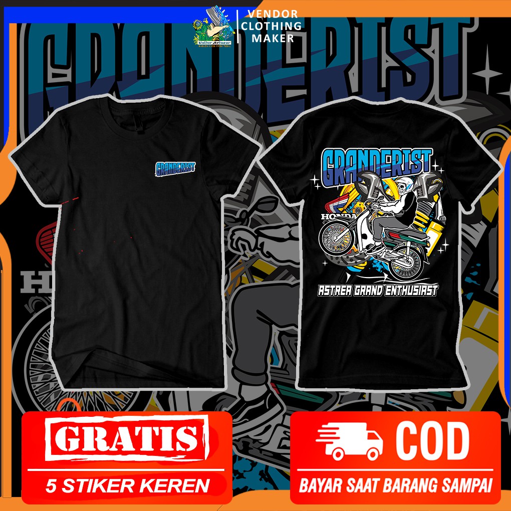 BAJU PROMO KAOS MOTOR HONDA ASTREA GRAND LEGENDA PRIMA STAR DISTRO HONDA GANK RACING GL CB TIGER grn