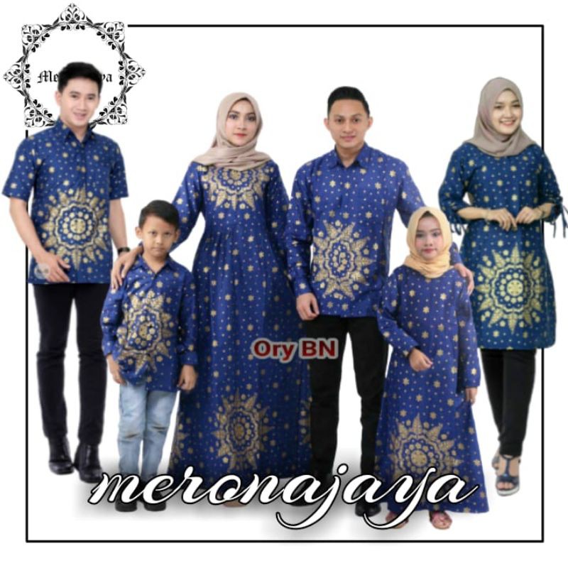 MATAHARI BIRU | Batik couple keluarga modern terbaru set couple batik keluarga gamis jumbo velvet navy termurah di shopee / Baju couple keluarga terbaru 2022 modern /couple  keluarga untuk pesta pernikahan / Set kapelan keluarga ayah ibu dan anak