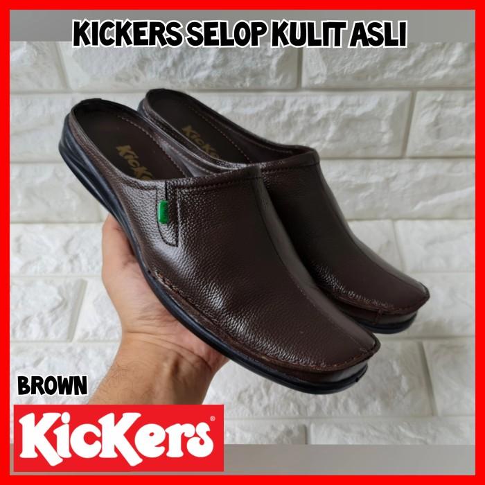 Sandal Kulit Kickers - Sendal Selop Pria - Sepatu Sandal Kickers