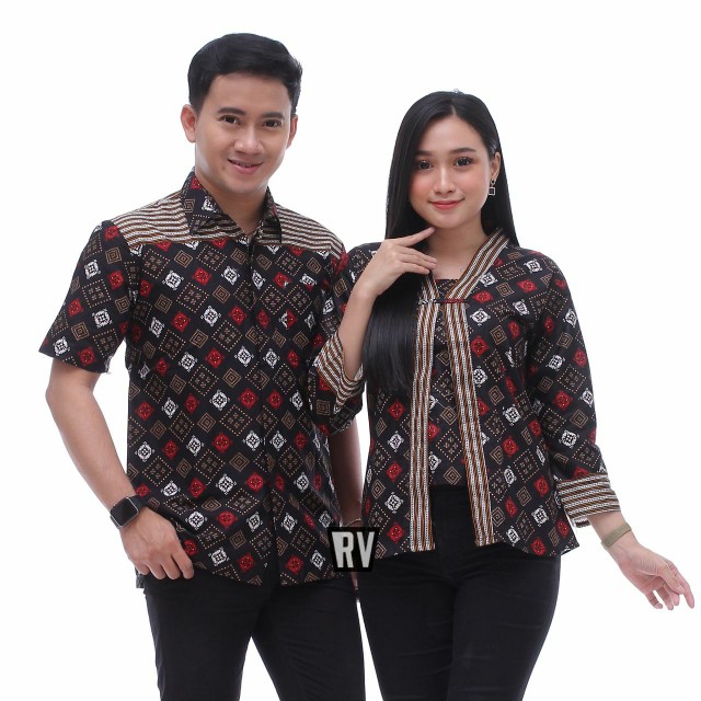 Sania Ruffle Atasan Batik Couple Maura Dv-70 Batik Abstrak