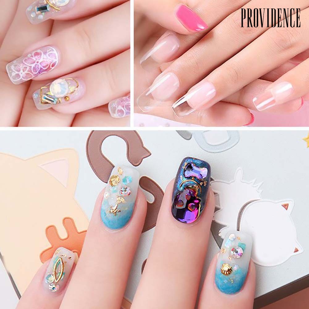 Providence 100Pcs Acrylic Fake Nails Builder Tool Kit Artificial Fingernails Clear Full Tips